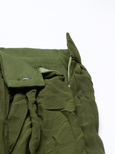 Neeru'S MEHADI GREEN color, GEORGETTE fabric Suit Set