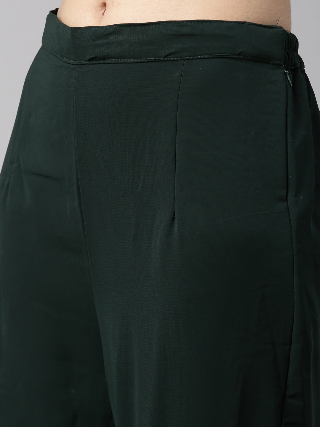 Neeru'S bottle green color, georgette fabric kurta set