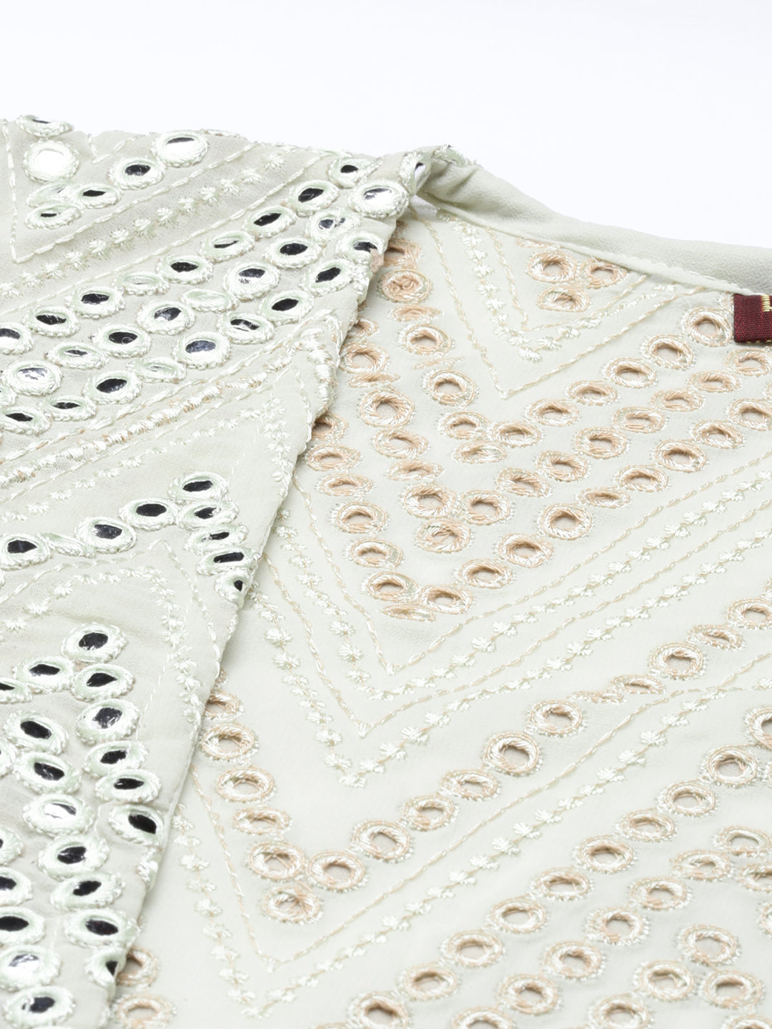 Neerus Pista Green Color Georgette Fabric Suit Set