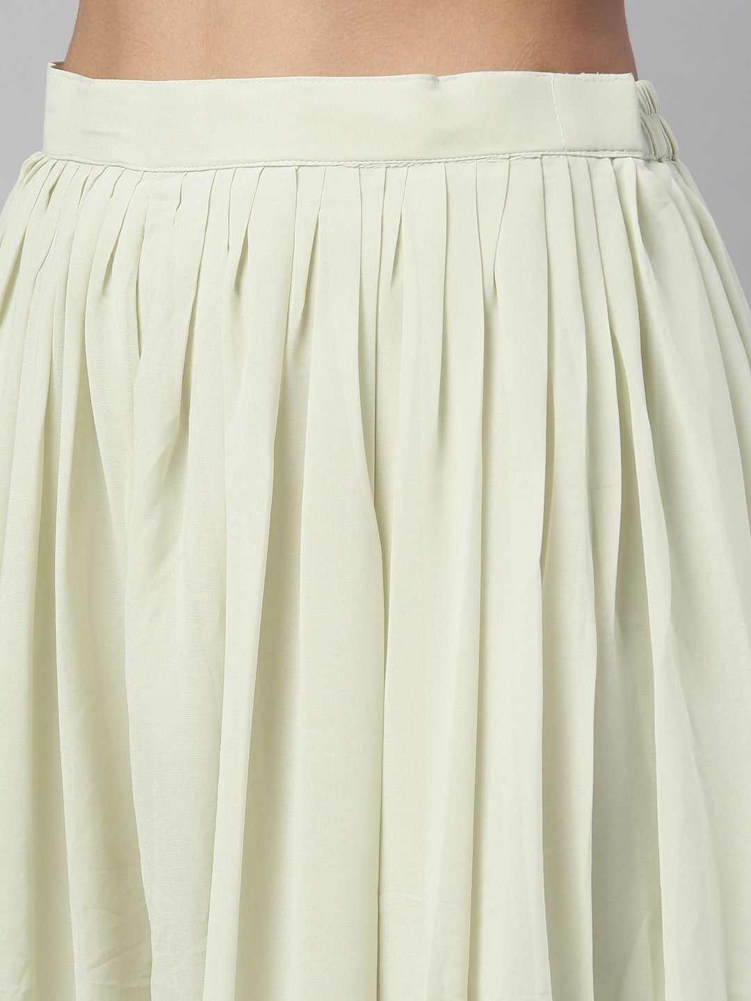 Neerus Pista Green Color Georgette Fabric Suit Set