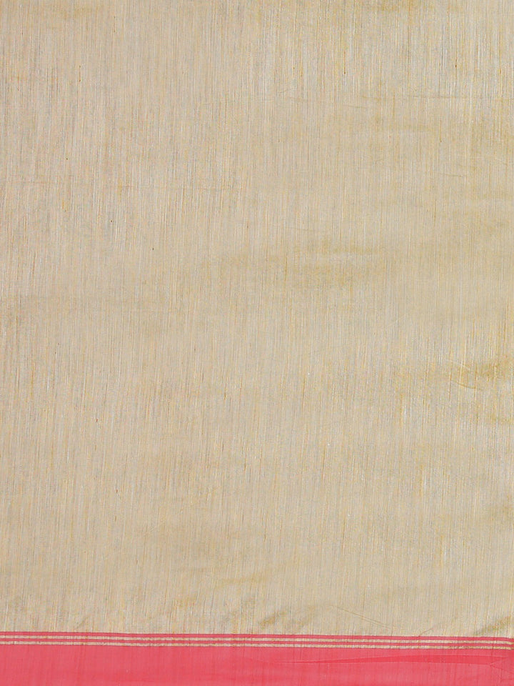 Neerus Beige Jute Silk Solid Chanderi Saree