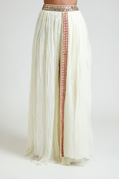 Neeru'S Women Georgette Cream Ghagra Set