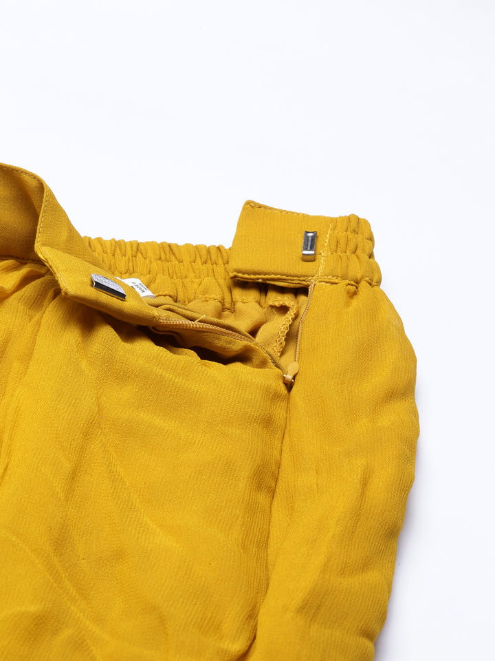 Neerus Mustard Color Georgette Fabric Suit Set