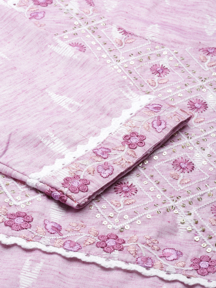 Neerus Pink Straight Printed Viscose Rayon Kurtas