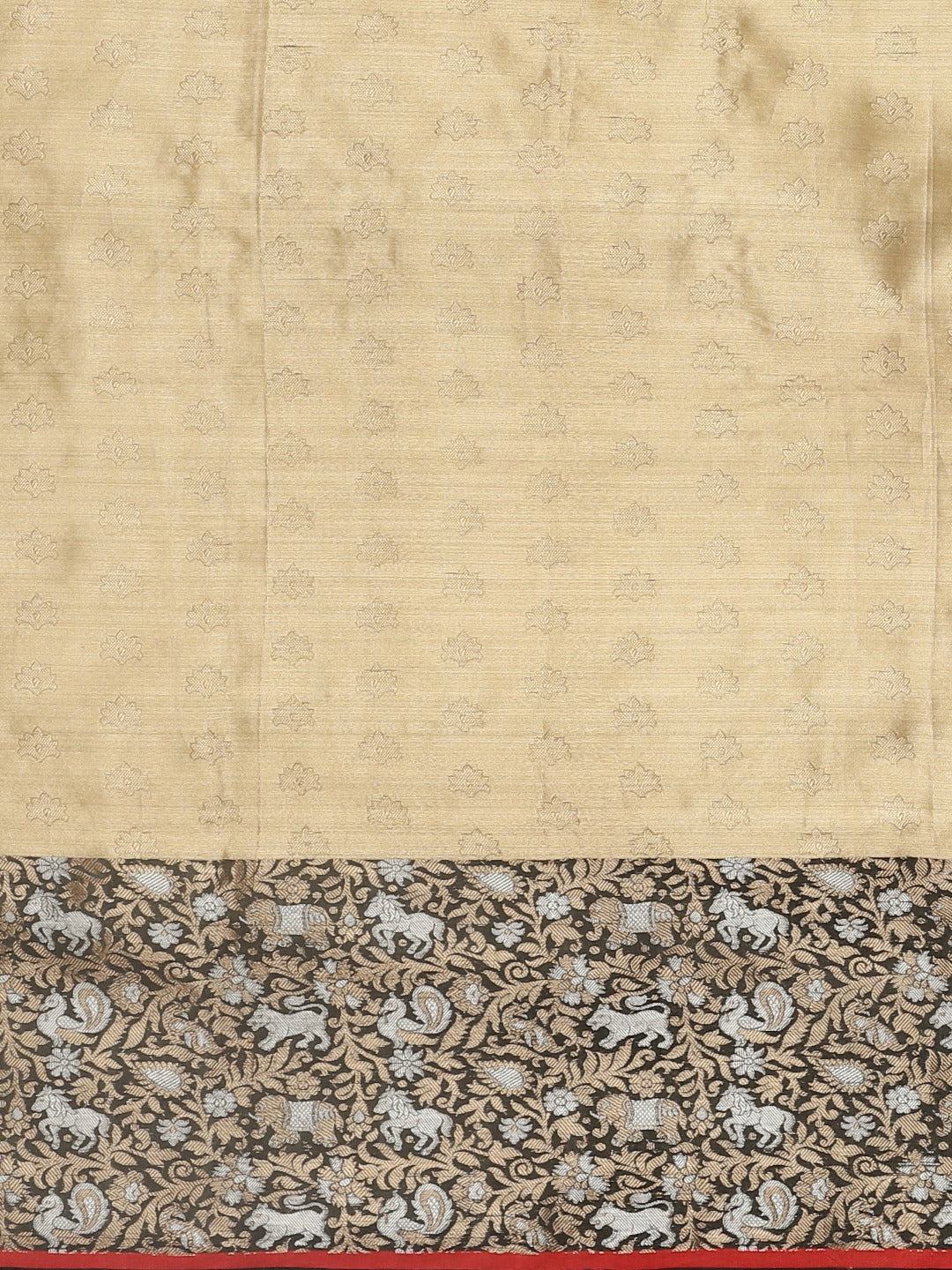 Neeru's Gold Printed Saree With Blouse
