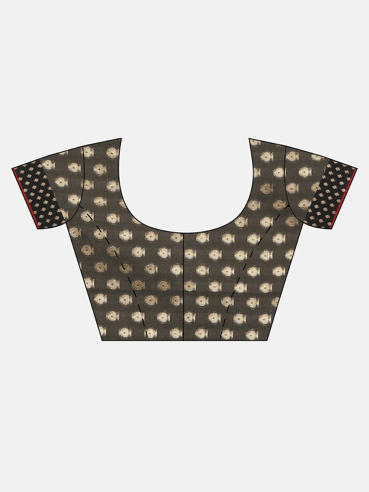 Neerus Gold Printed Saree With Blouse