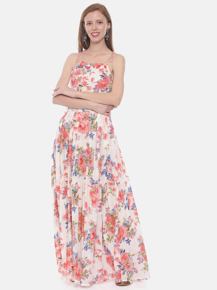 Neerus Pink cotton solid tunic dress - front view