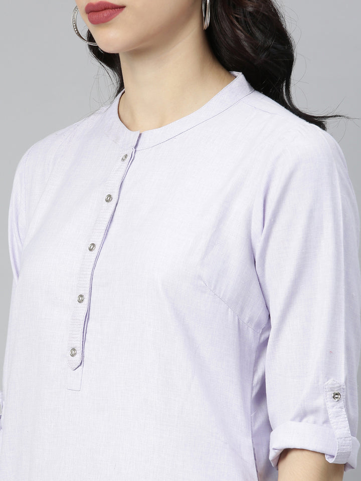 Neerus Light Violet Straight Kurta