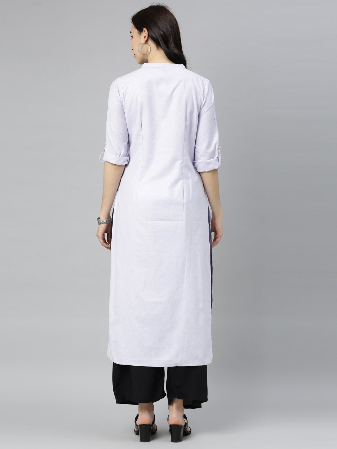 Neerus Light Violet Straight Kurta