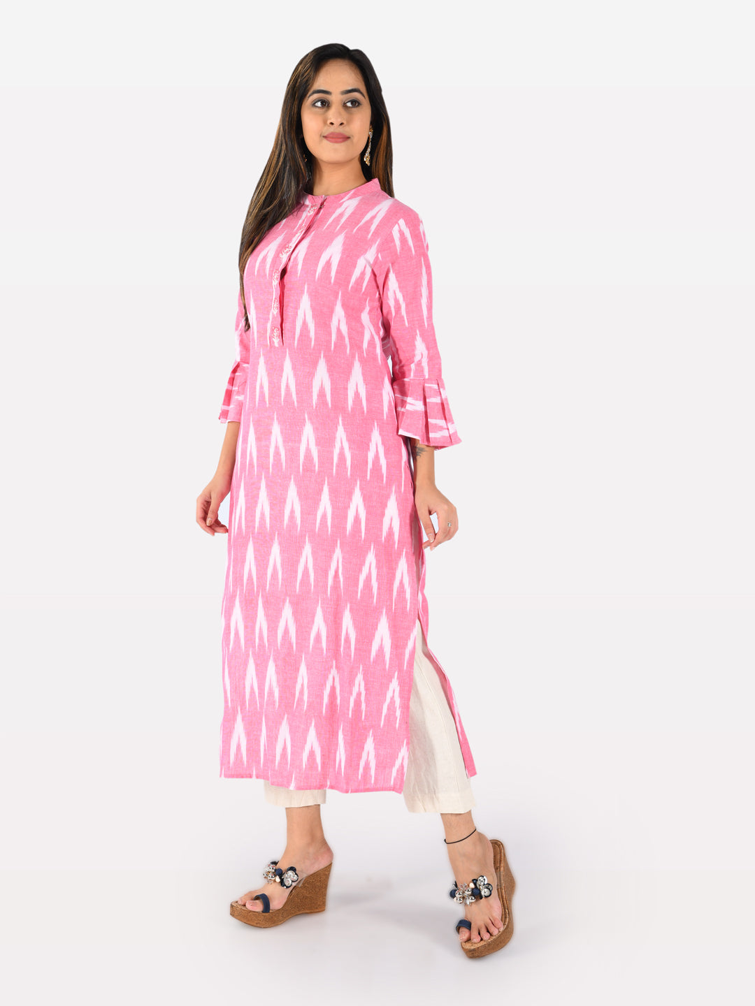 Neerus Women Pink Color Flex Fabric Tunic "48"