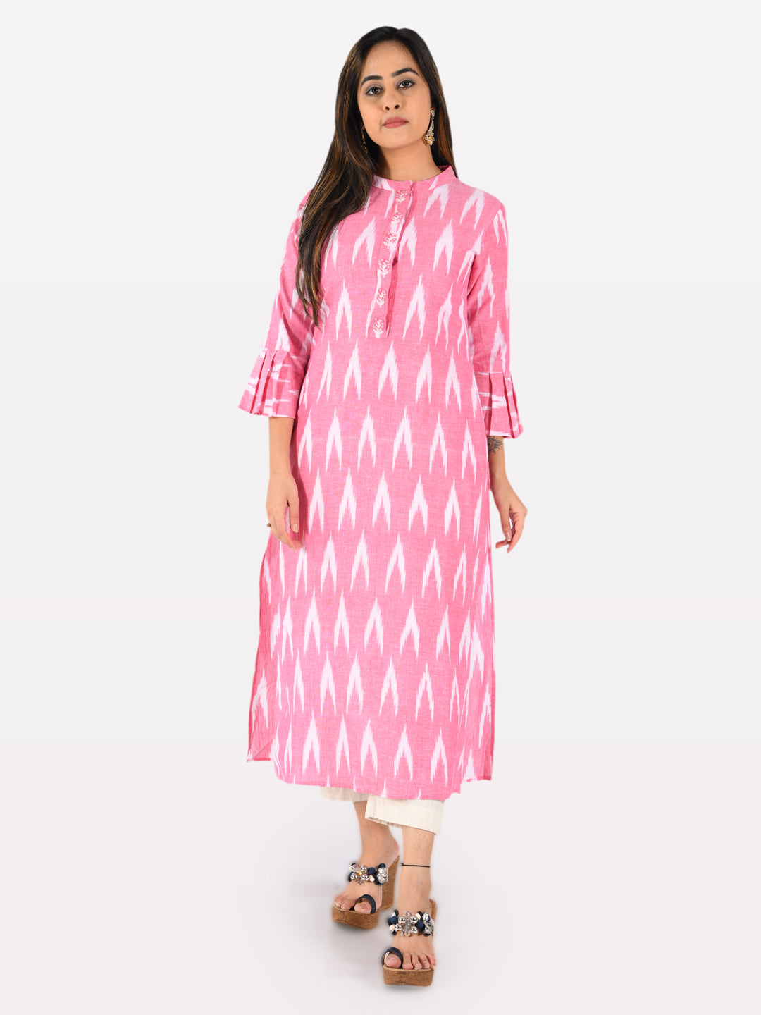 Neerus Women Pink Color Flex Fabric Tunic "48"