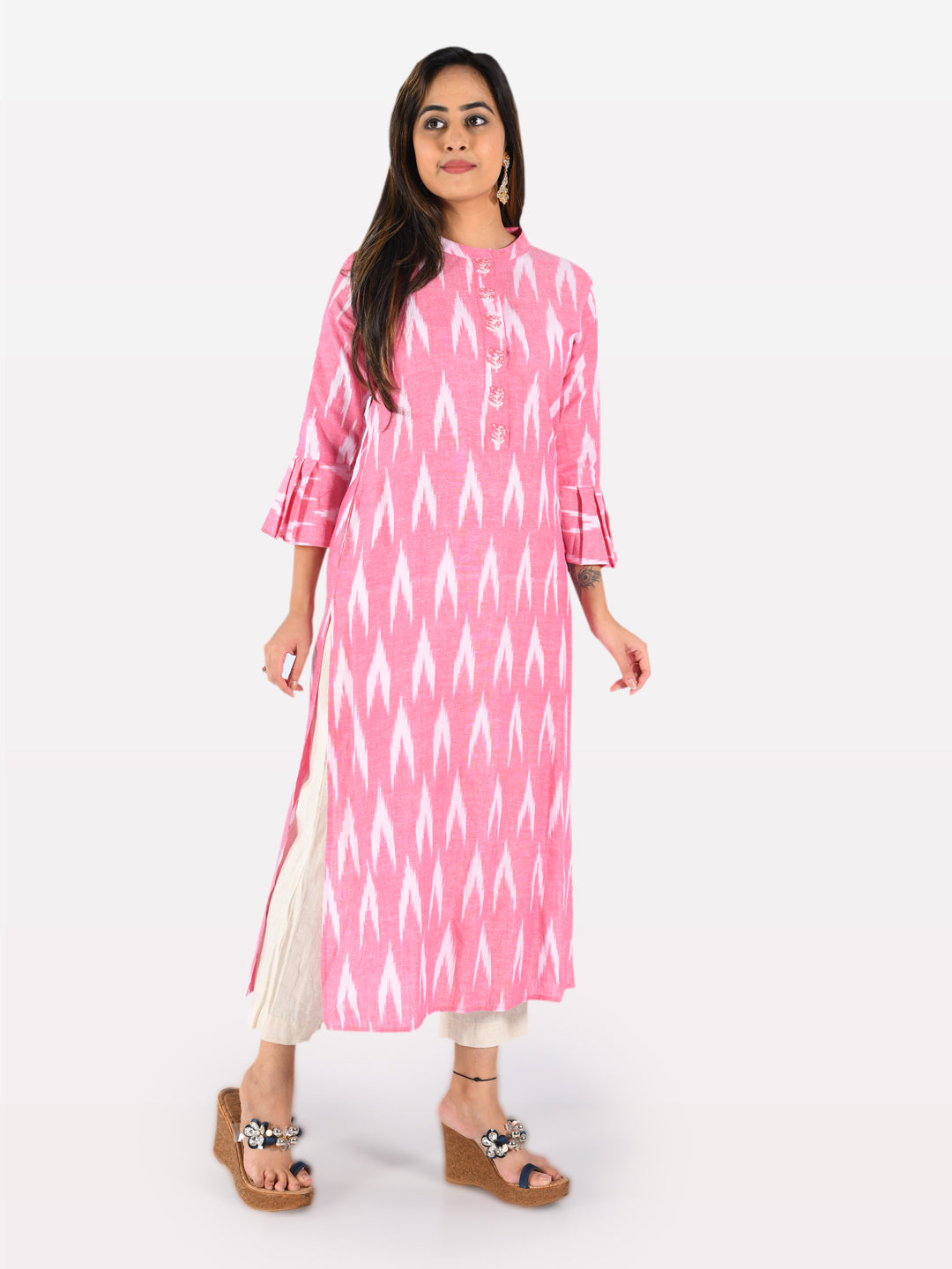 Neerus Women Pink Color Flex Fabric Tunic "48"