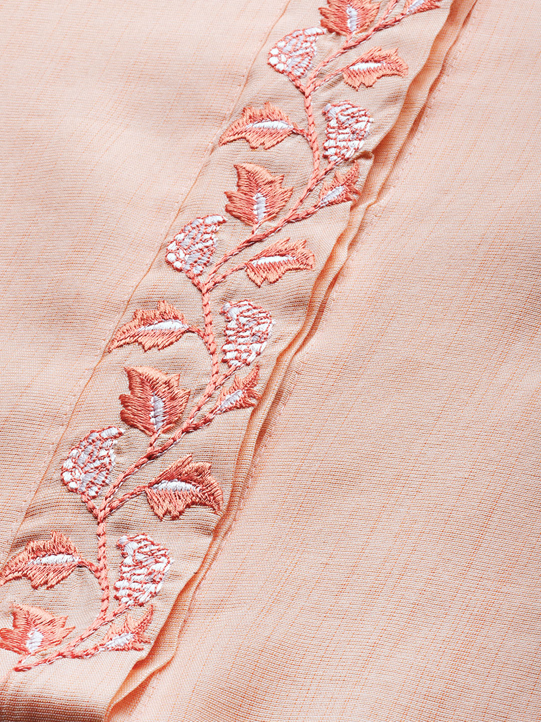 Neerus Pink rayon embroidered straight kurta - back view