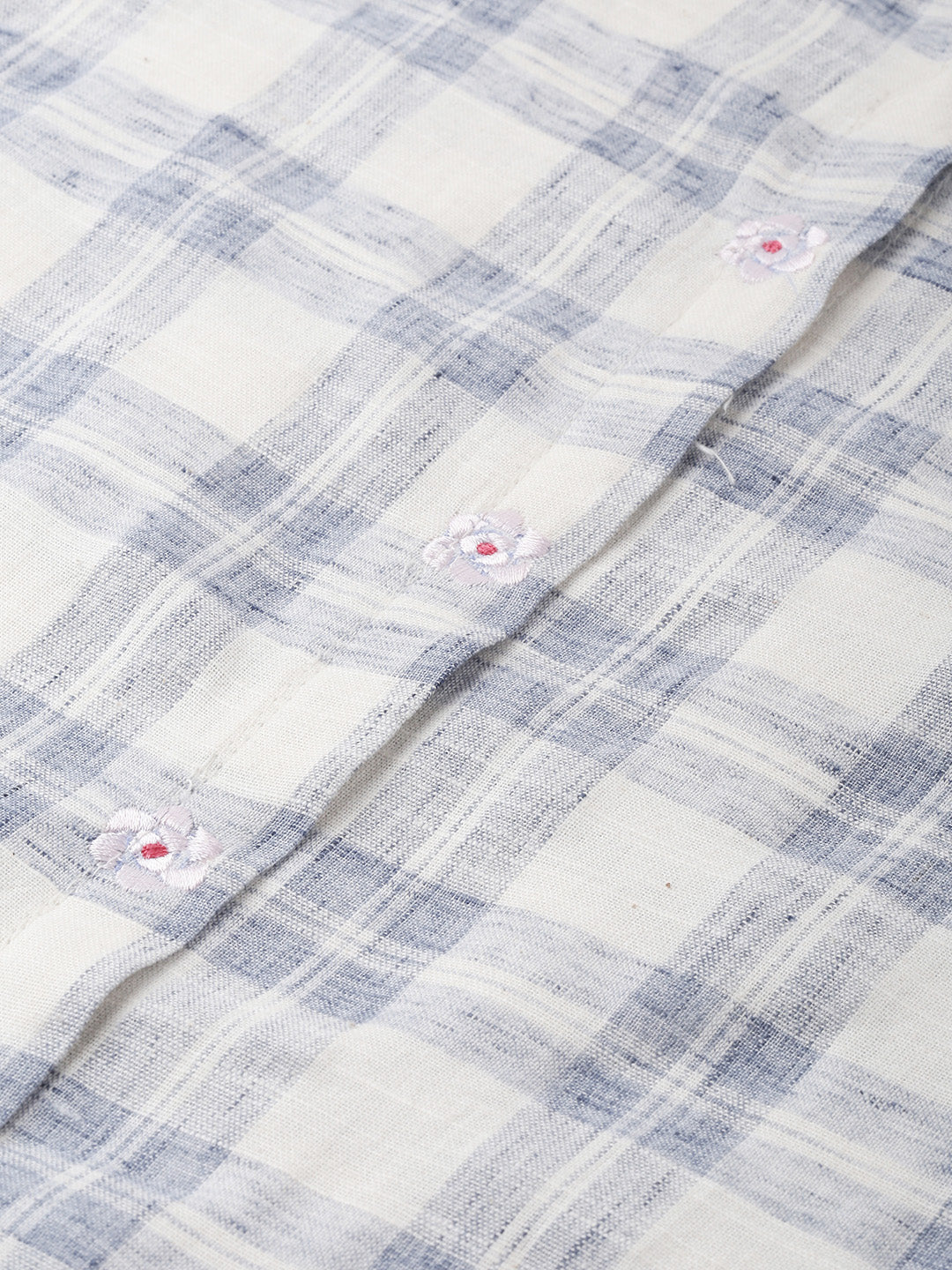 Neeru's White Check Straight Kurta