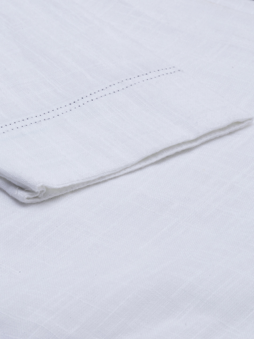 Neerus White Printed A Line Kurta