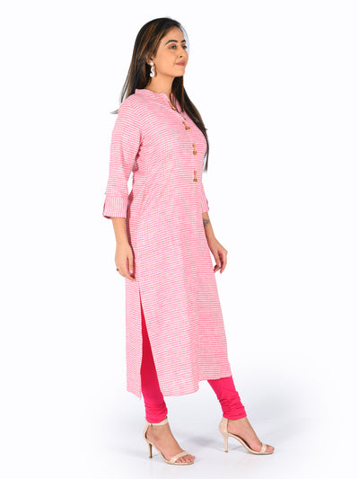 Neeru's Pink Check Straight Kurta