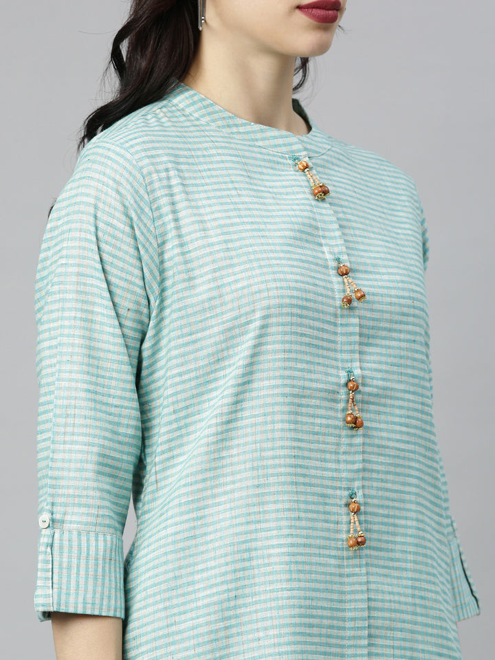 Neerus Sea Green Colour Cotton Fabric Tunic "48"