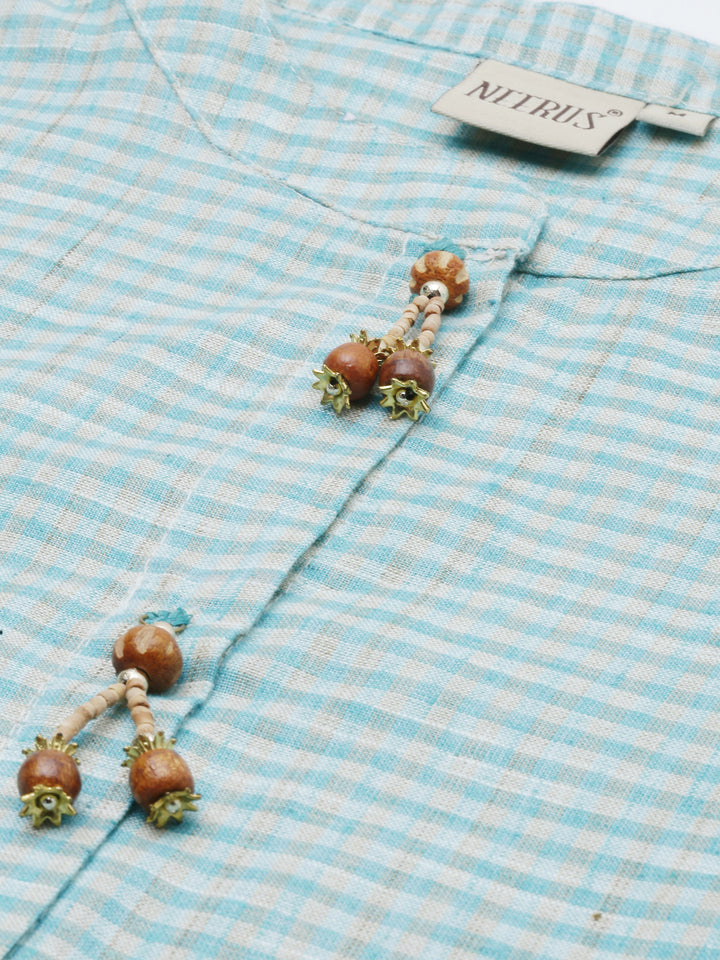 Neerus Sea Green Colour Cotton Fabric Tunic "48"