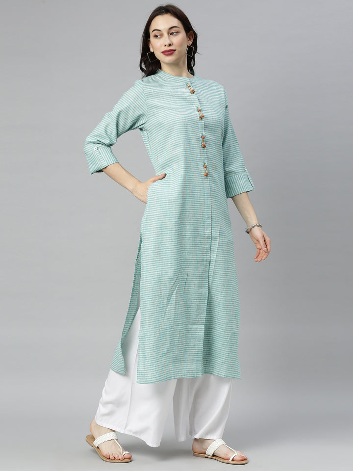 Neerus Sea Green Colour Cotton Fabric Tunic "48"