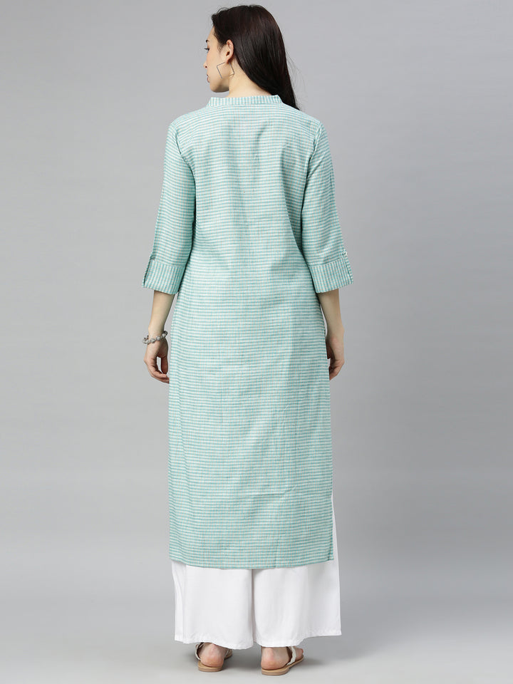 Neerus Sea Green Colour Cotton Fabric Tunic "48"