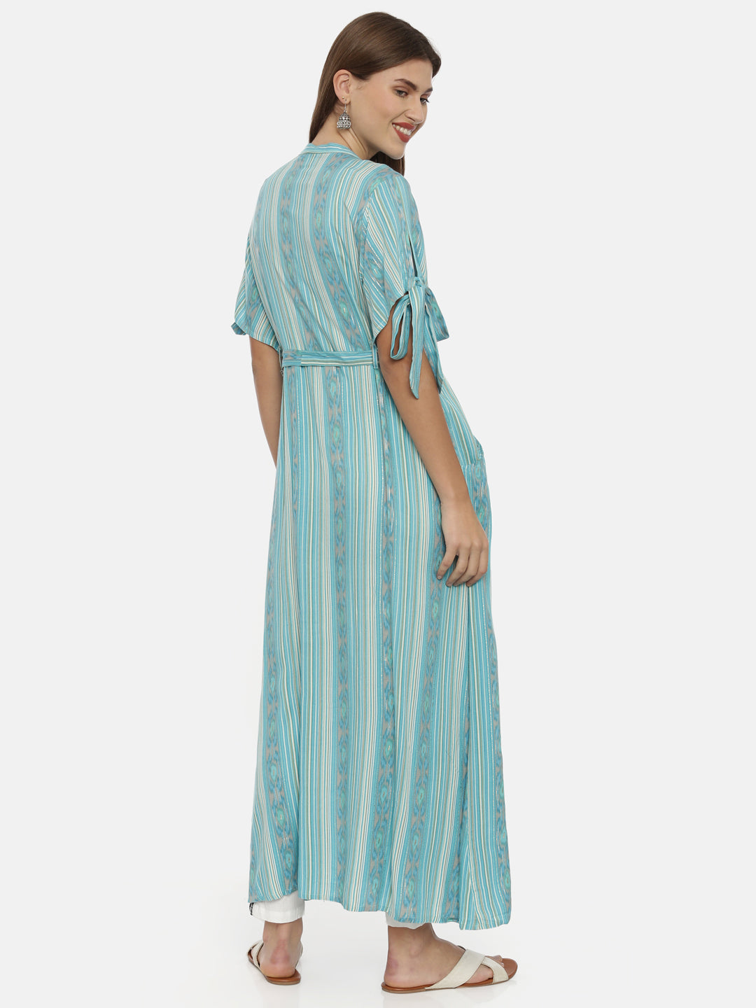Neerus Blue Rayon Anarkali Kurta - detail view 2