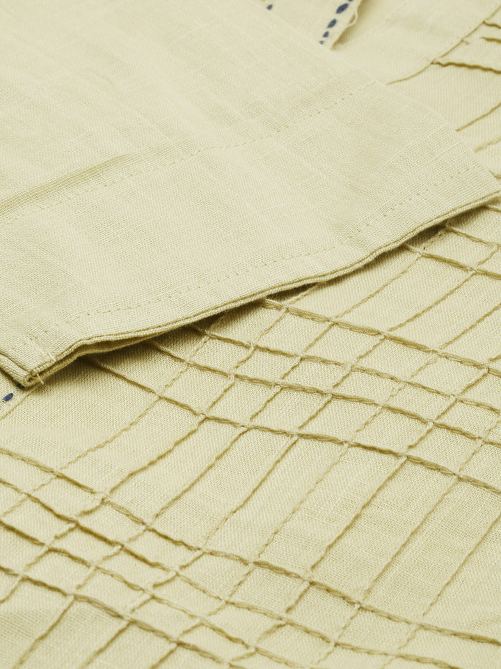 Neerus Beige Colour Slub Cotton Fabric Tunic "44"