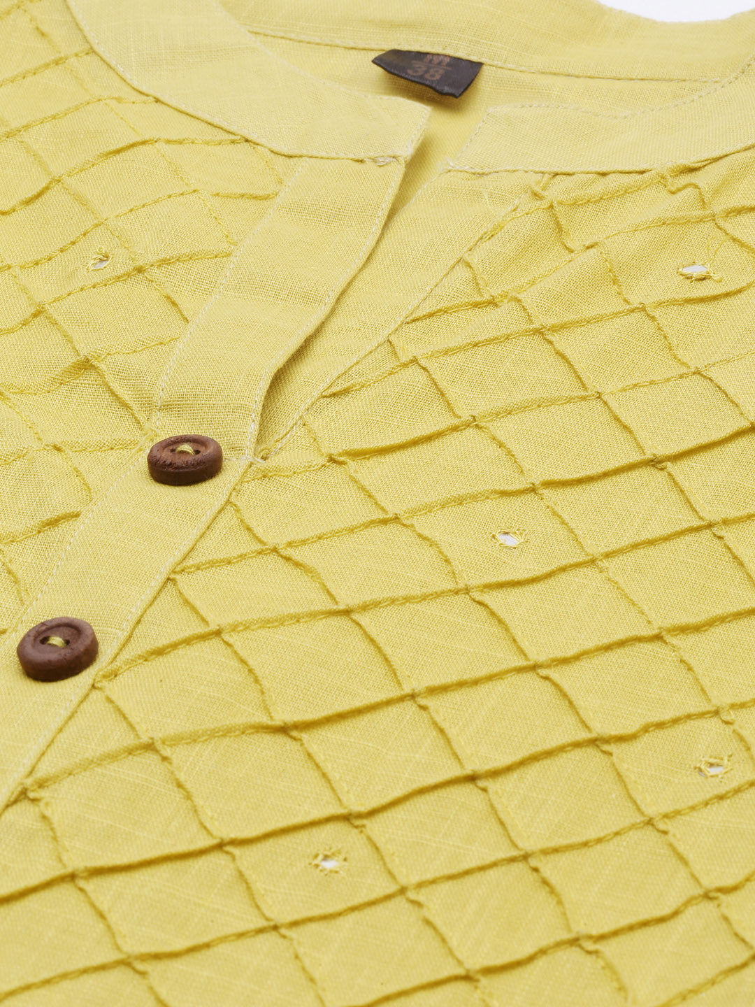 Neerus Olive Embroidered Straight Kurta