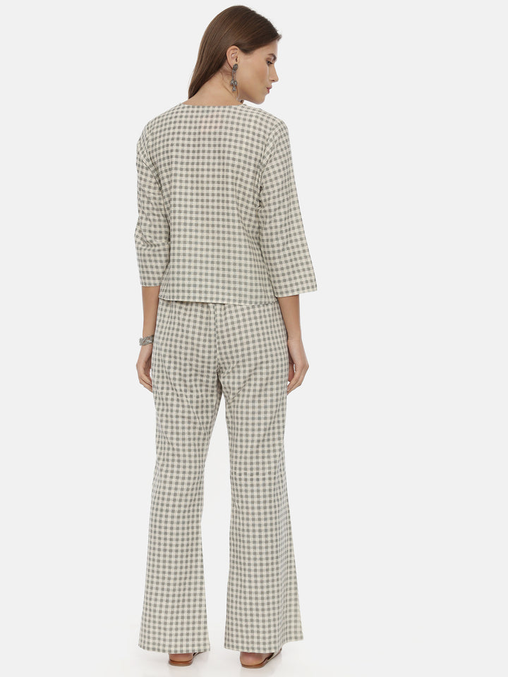 Neerus Women Gray Color Flex Fabric Tunic Set