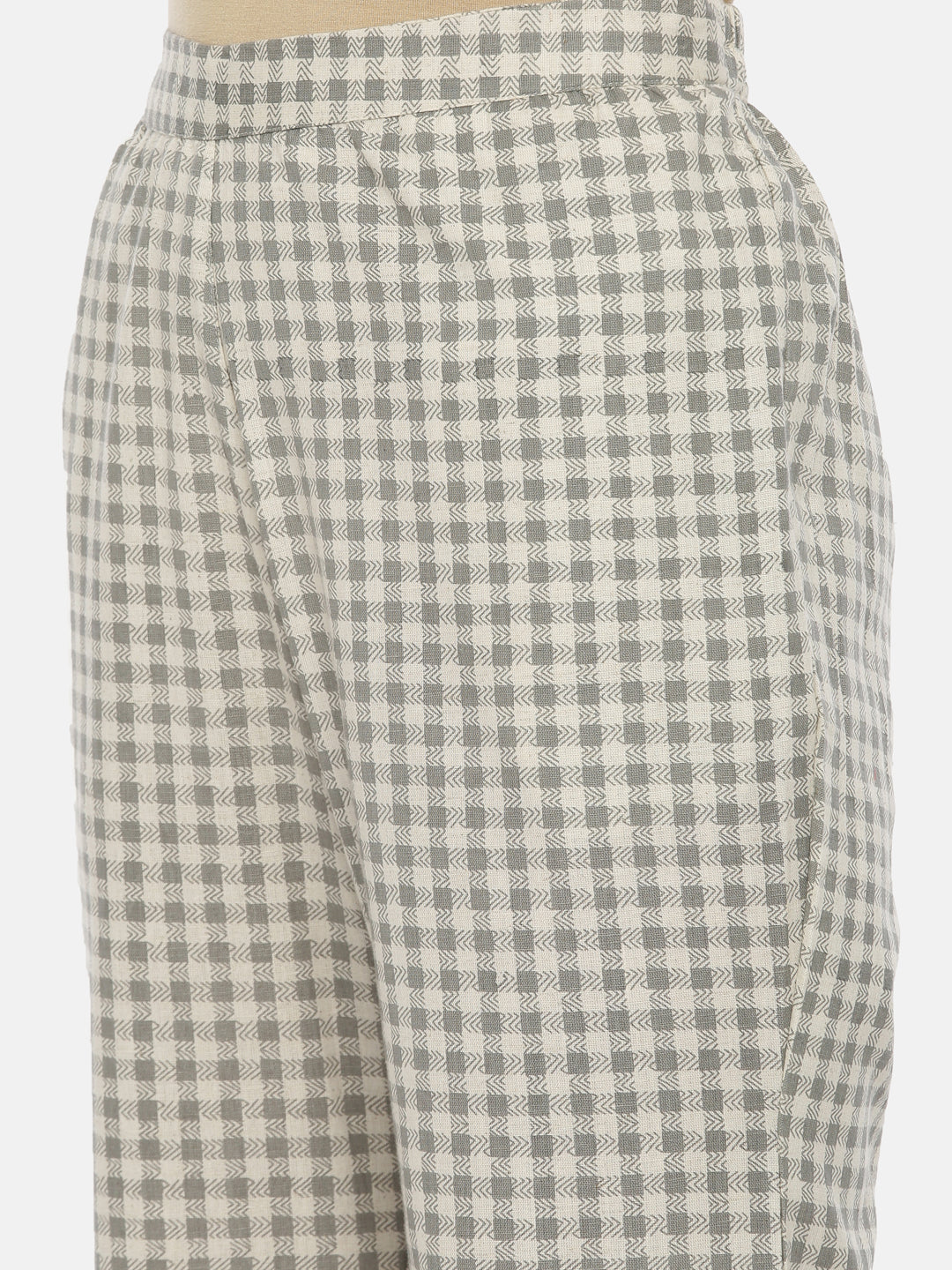 Neerus Women Gray Color Flex Fabric Tunic Set