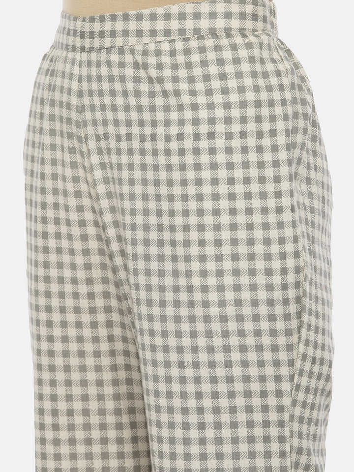 Neerus Women Gray Color Flex Fabric Tunic Set