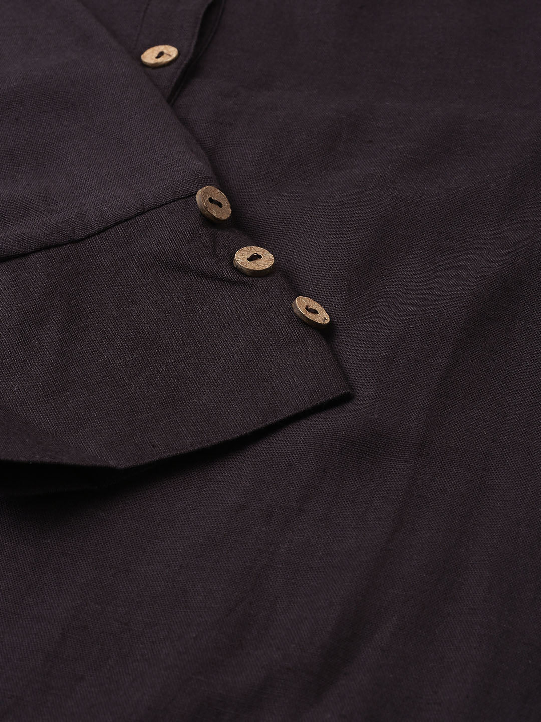 Neerus Brown straight kurti solid ethnic wear - detail view 1