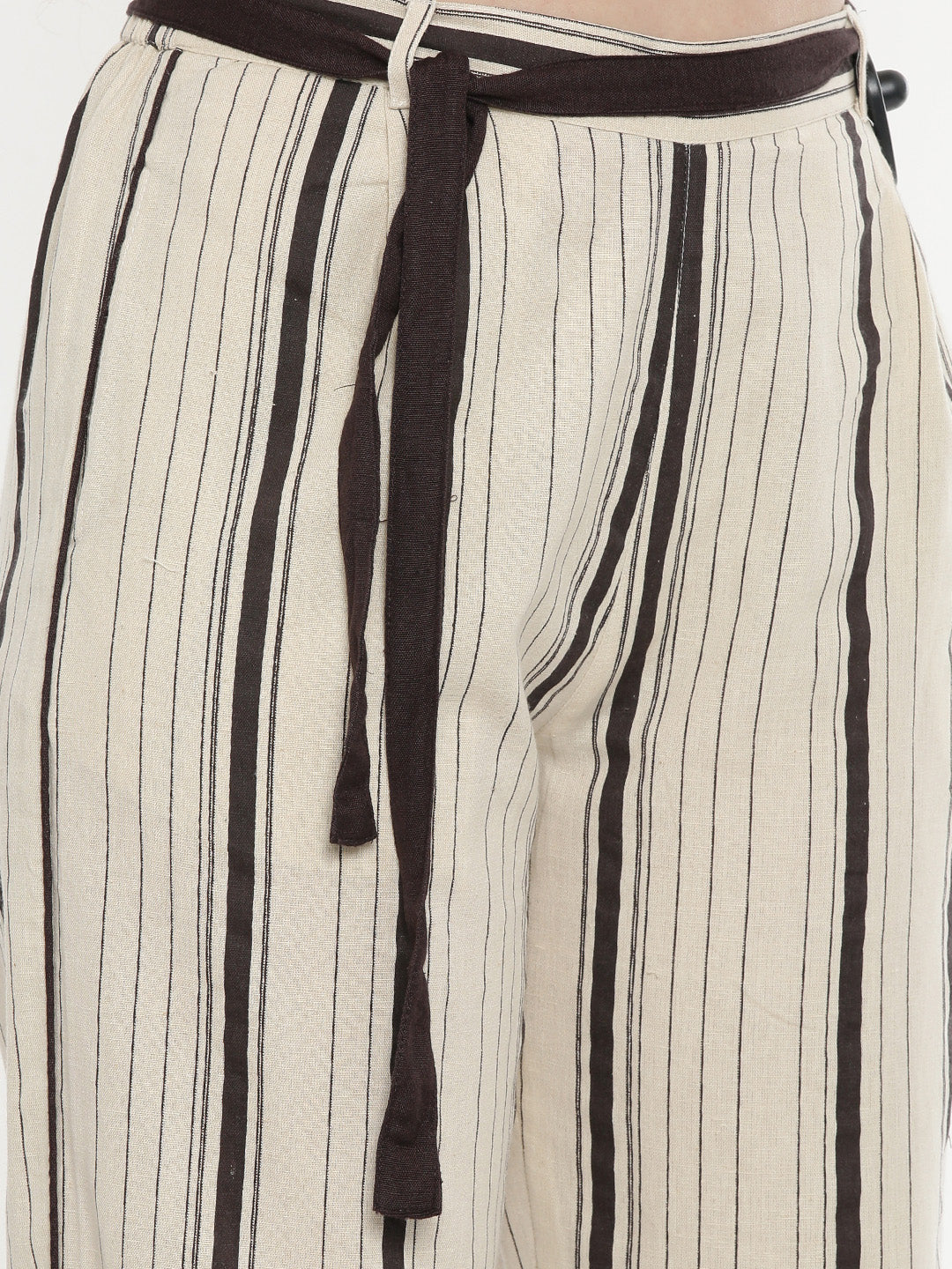Neerus Brown straight kurti solid ethnic wear - detail view 4