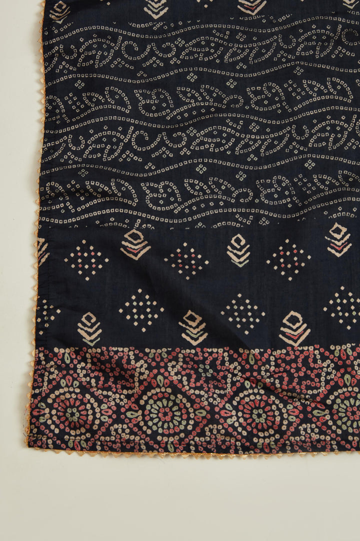 Neerus Blue muslin mirror work kurta set - detail view 4