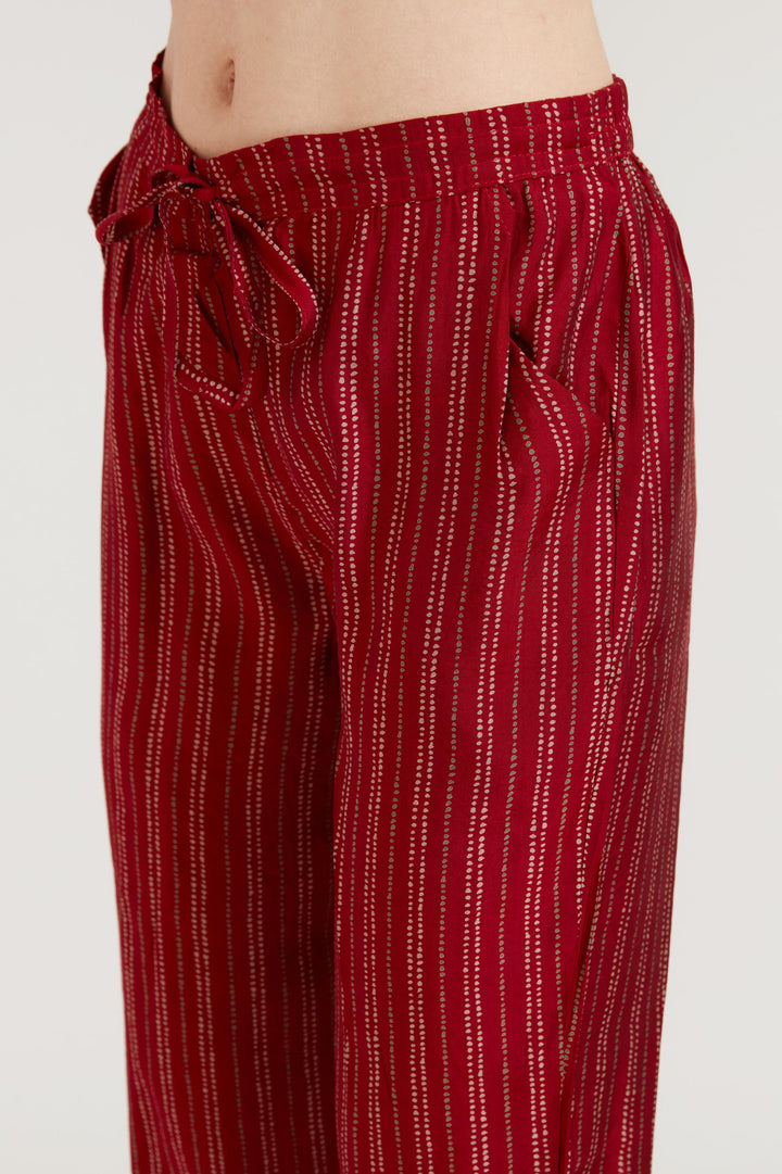 Neerus Maroon Color Muslin Fabric Suit Set