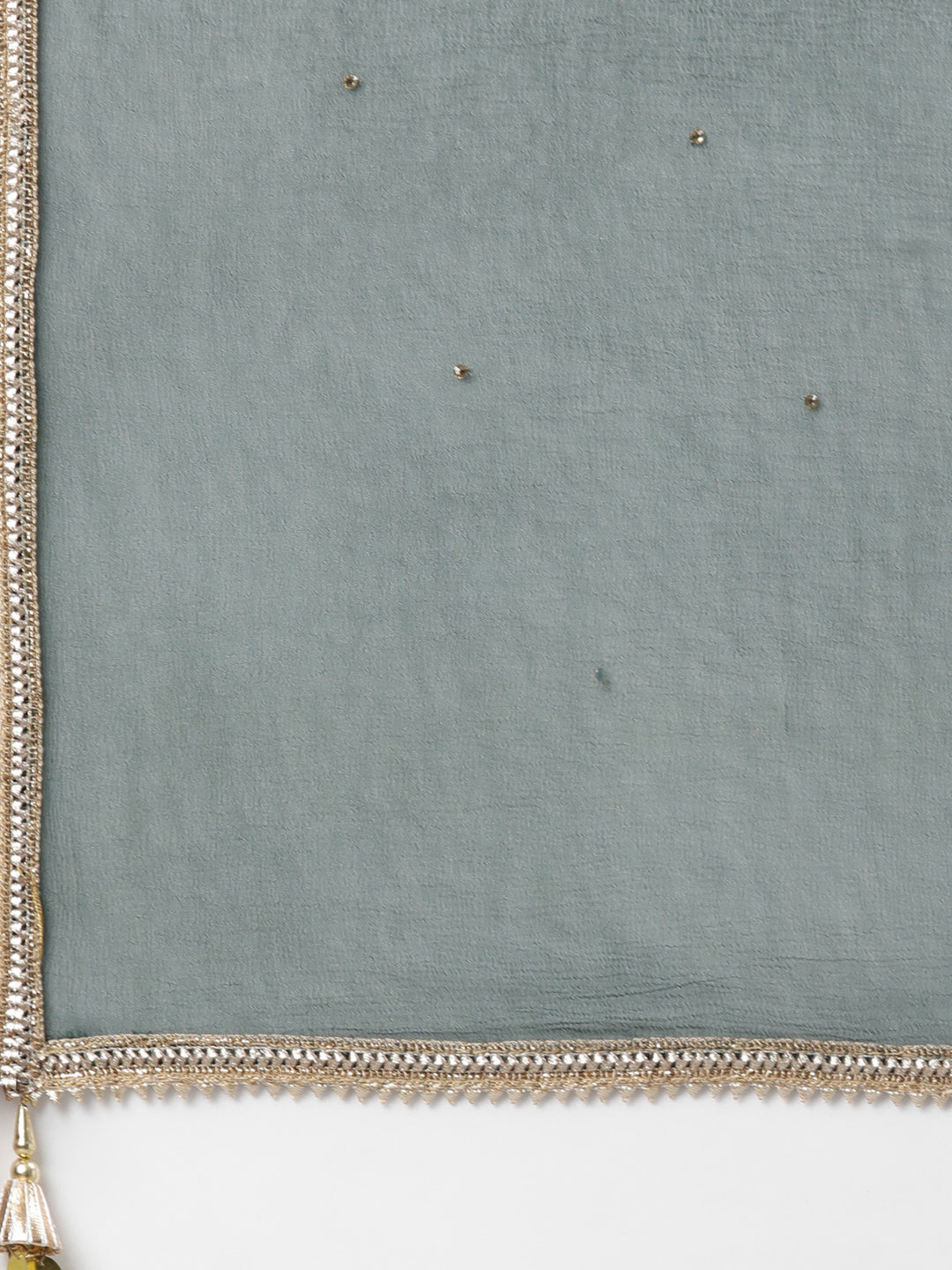 Neerus Green Regular Knee Length Printed Kurta Solid Trousers With Dupatta