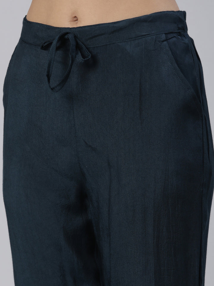 Neerus Blue Regular Knee Length Printed Readymade Suits