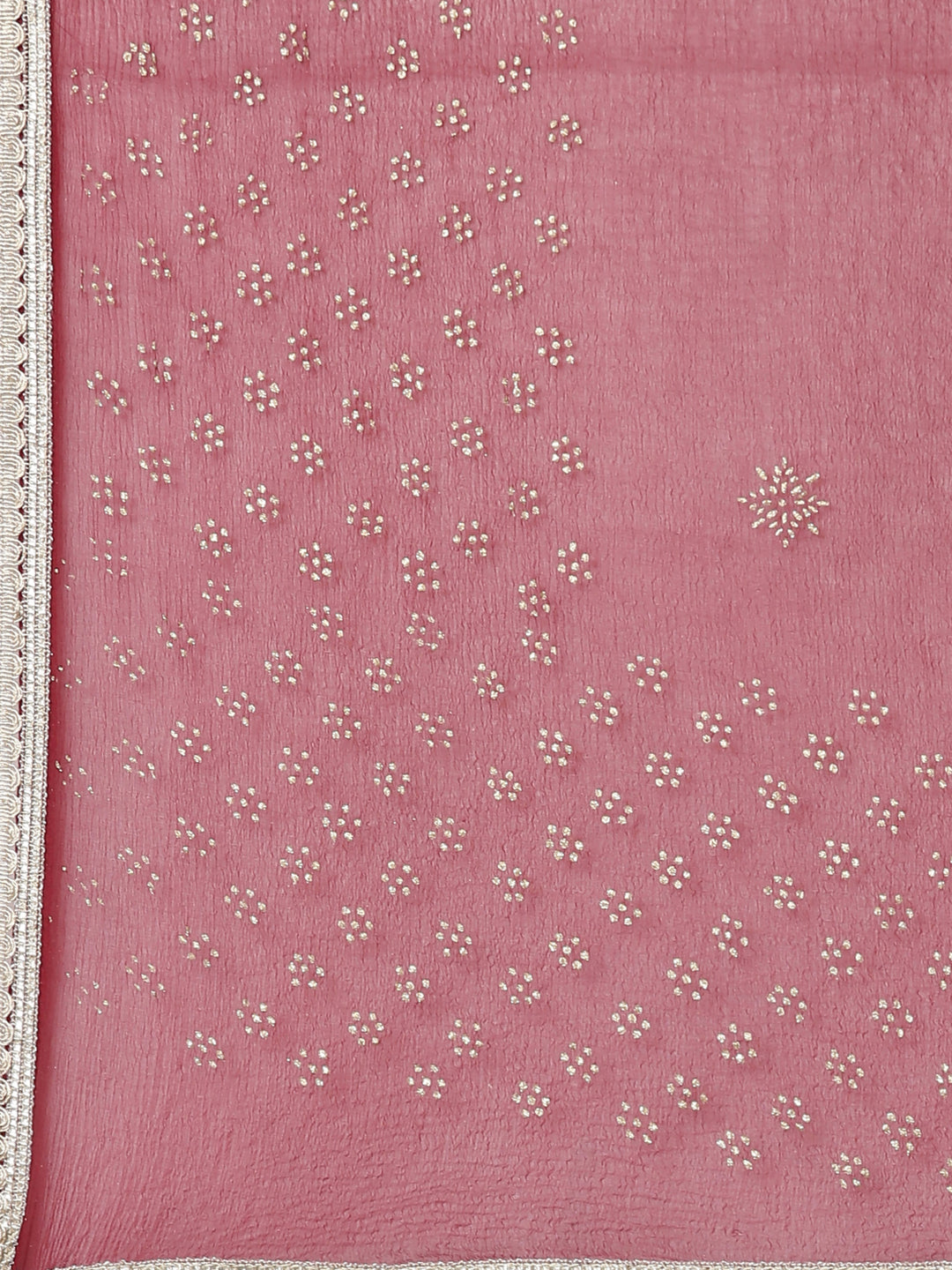 Neerus Maroon printed kurta set with trouser and dupatta - detail view 3