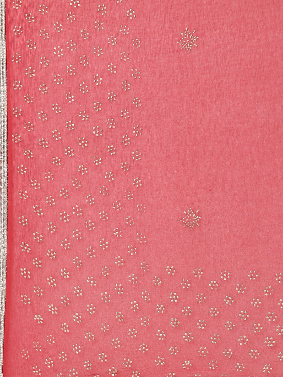 Neerus Red printed kurta set with trouser and dupatta - detail view 3