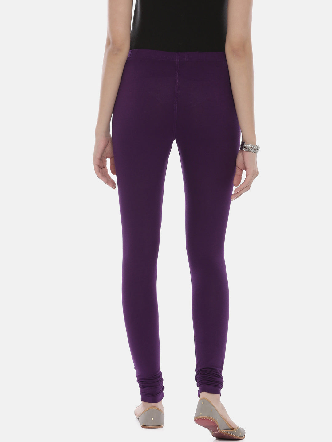 Neerus D Purple Color Lycra Fabric Leggings