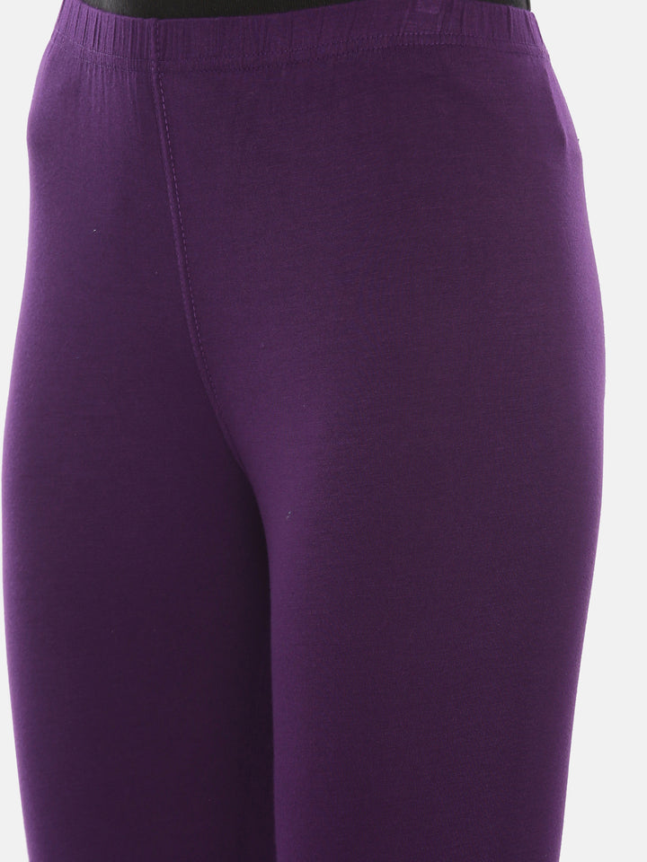 Neerus D Purple Color Lycra Fabric Leggings