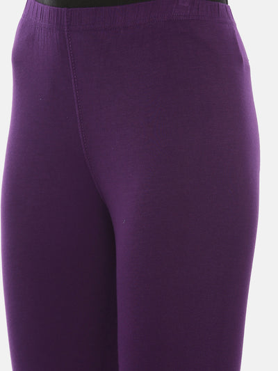 Neeru's D Purple Color Lycra Fabric Leggings