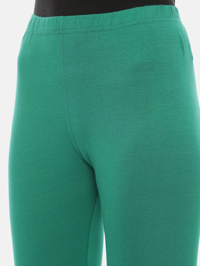 Neeru's Green Color Lycra Fabric Leggings