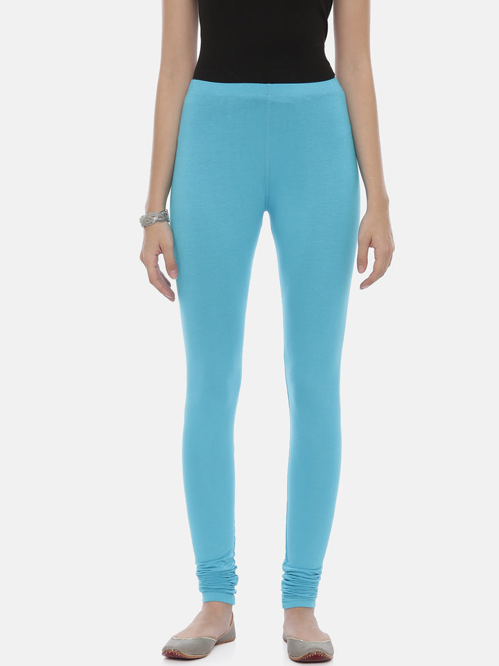 Neerus L Ferozi Color Lycra Fabric Leggings