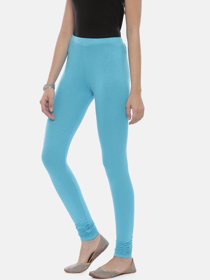 Neerus L Ferozi Color Lycra Fabric Leggings