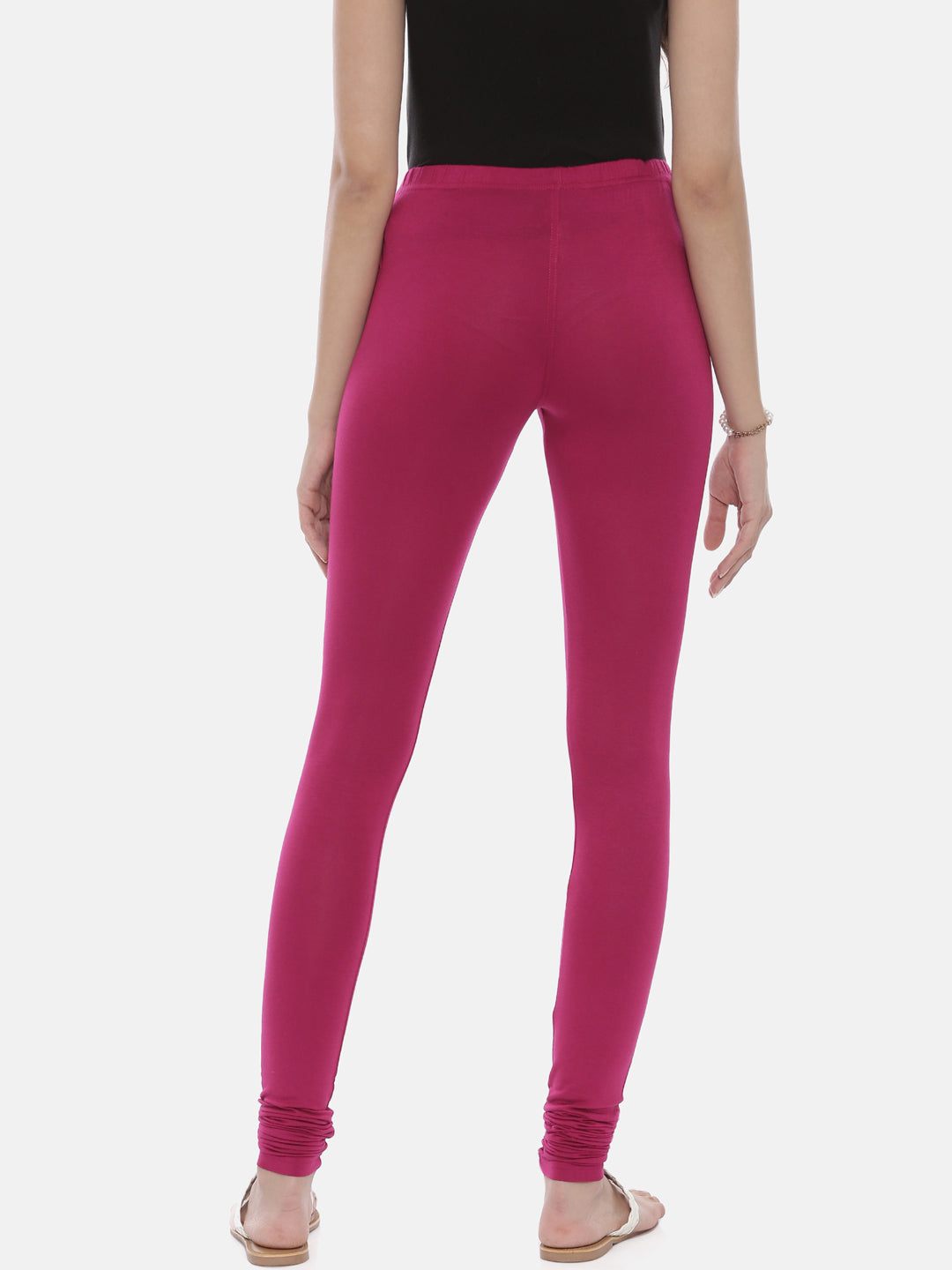Neerus Magenta Color Lycra Fabric Leggings