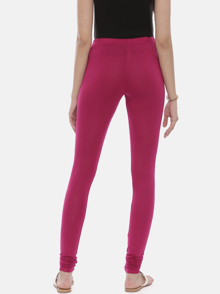 Neerus Magenta Color Lycra Fabric Leggings