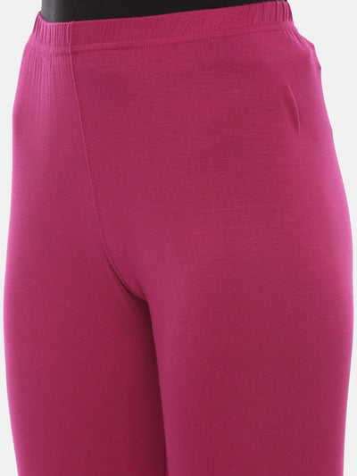 Neeru's Magenta Color Lycra Fabric Leggings