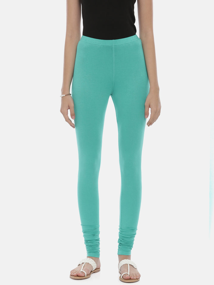 Neerus Green lycra solid leggings - detail view 11