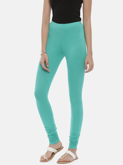 Neerus Mint  Color Lycra Fabric Leggings