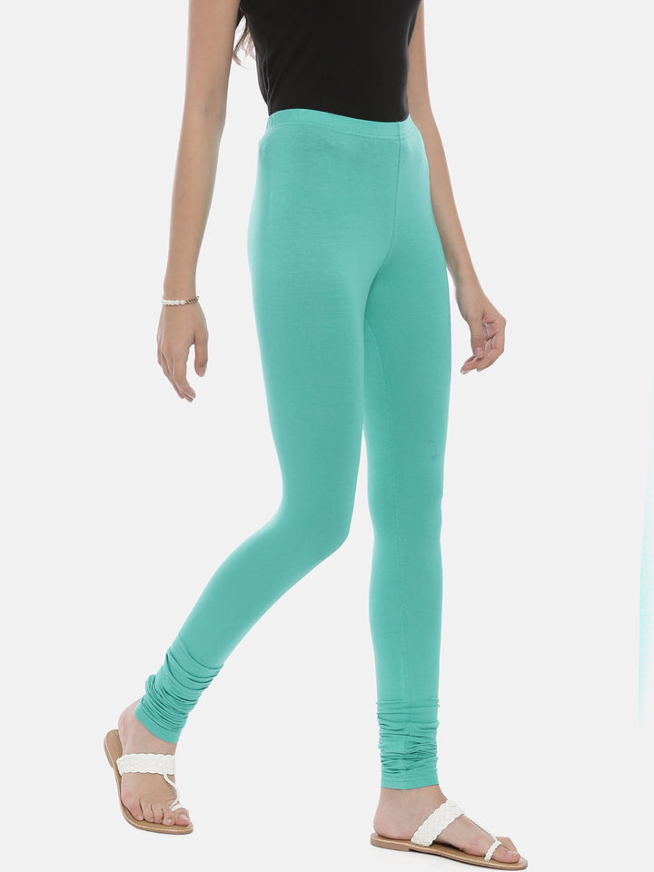 Neerus Mint Color Lycra Fabric Leggings